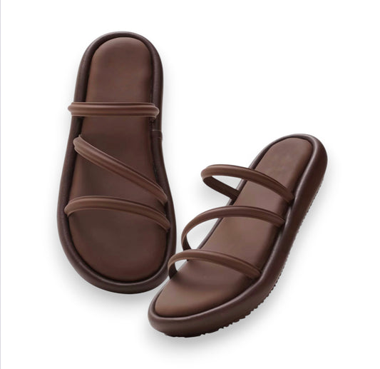 Cushioned multi strap flats