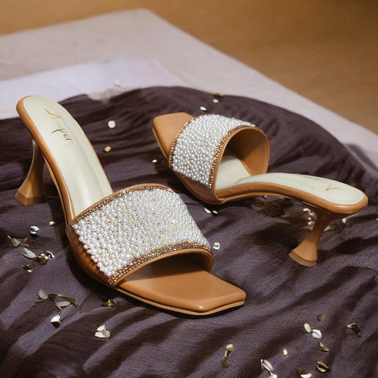 Pearly Stone Kitten Heels